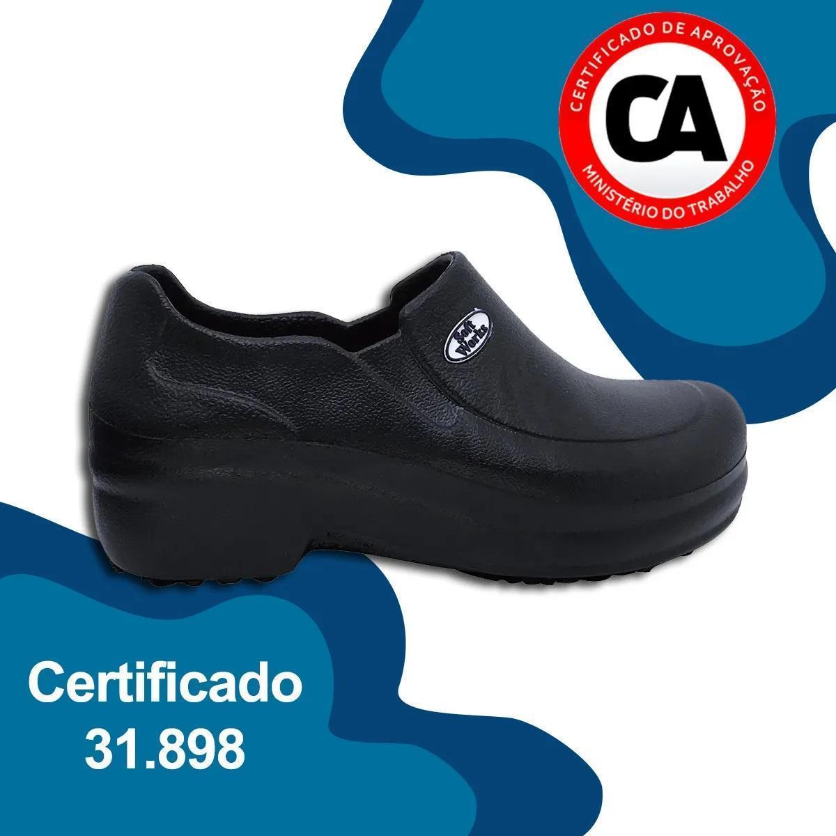 Sapato Unissex Profissional SoftWorks Antiderrapante Para Trabalho EPI C.A.  31.898 EVA BB65 Preto - Preto | Netshoes