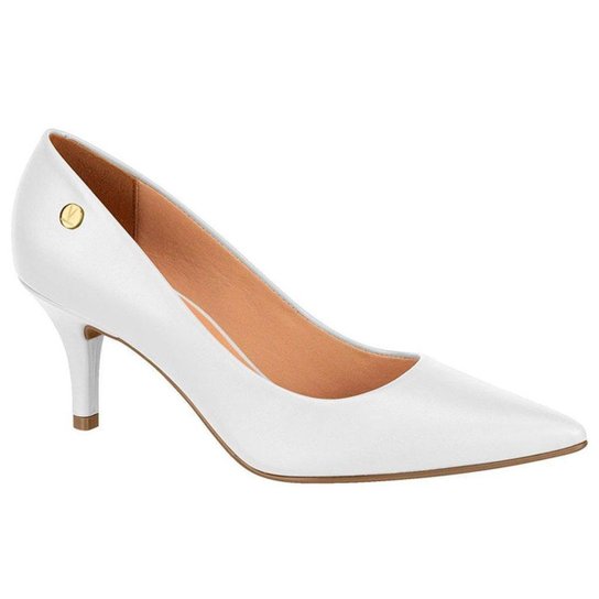 Sapato Vizzano Scarpin Salto Médio Bico Fino 1185 702 33/40 - Branco Menor preço em Sapato Vizzano Scarpin Salto Médio Bico Fino 1185 702 33/40 - Branco