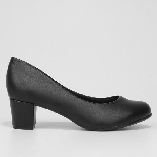 Scarpin Beira Rio Boneca Salto Bloco Baixo - Preto Menor preço em Scarpin Beira Rio Boneca Salto Bloco Baixo - Preto
