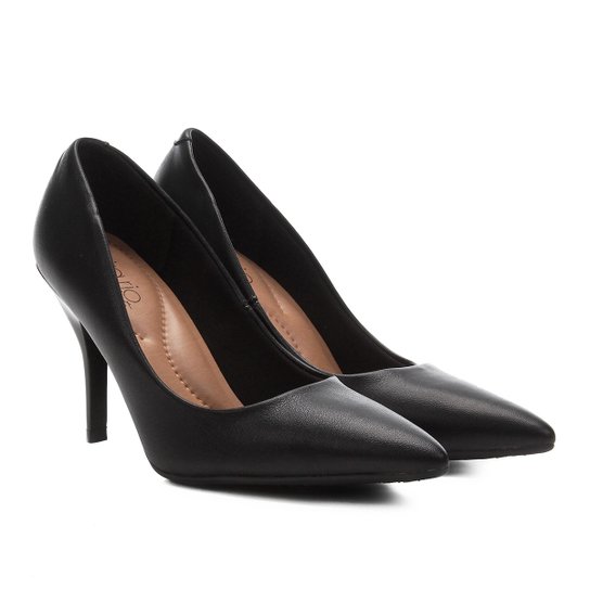 Scarpin Beira Rio Conforto Salto Alto Fino Clássico - Preto Menor preço em Scarpin Beira Rio Conforto Salto Alto Fino Clássico - Preto