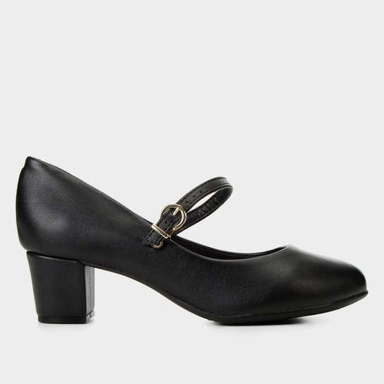 Scarpin Beira Rio Salto Baixo Boneca - Preto Menor preço em Scarpin Beira Rio Salto Baixo Boneca - Preto