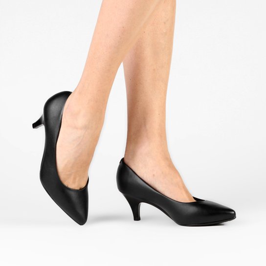 Scarpin Beira Rio Salto Médio - Preto Menor preço em Scarpin Beira Rio Salto Médio - Preto