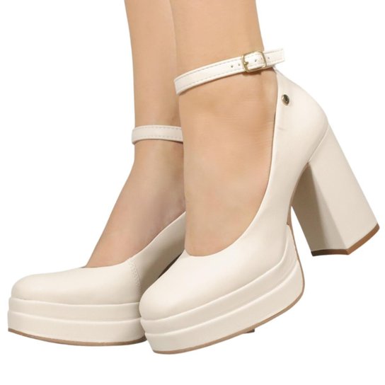 Scarpin Dakota Sapato Boneca Feminino Salto Alto G4963 Creme