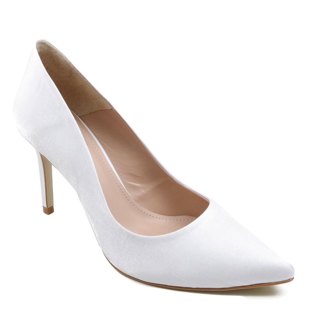Scarpin de Noiva Zariff Salto Fino - Branco | Netshoes