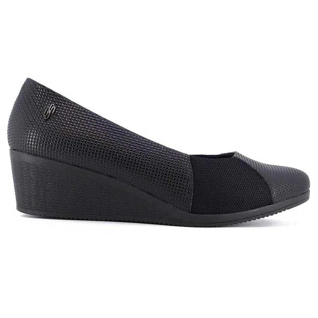 Scarpin Feminino Anabela Joanete Tressê Preto Usaflex AA3813