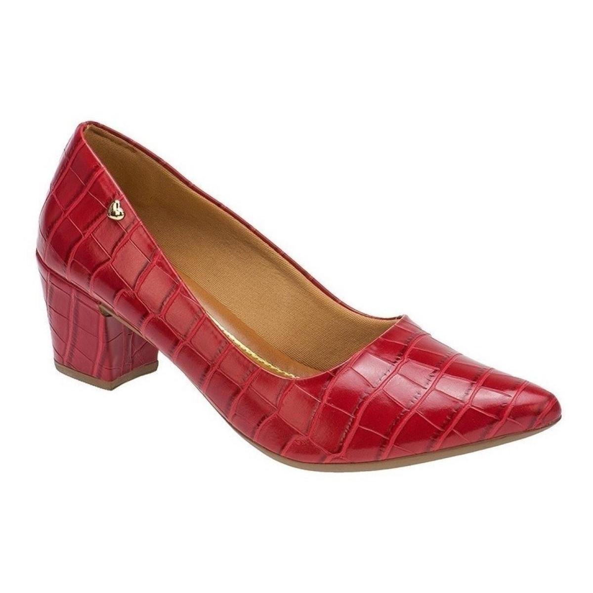 scarpin vermelho croco