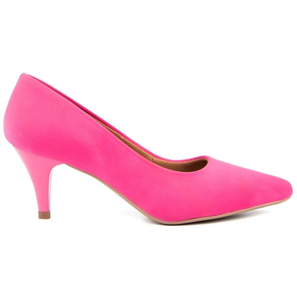 scarpin pink salto baixo