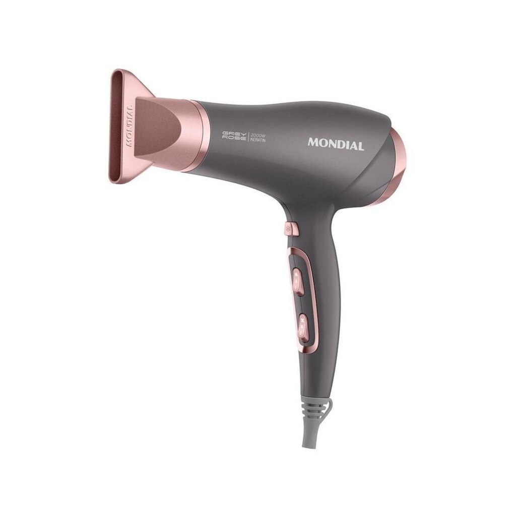 Secador de Cabelo Mondial Keratin Grafite e Rosé
