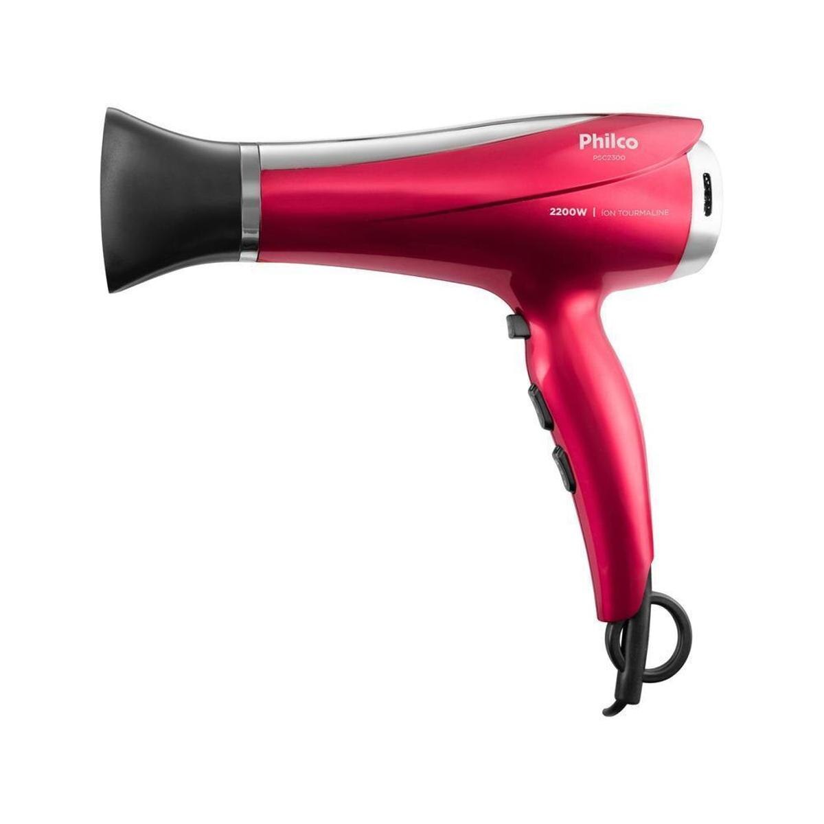 Secador de cabelo philco ions tourmaline cherry 2200w 2 velocidades psc2300 vermelho Secador de cabelo philco ions tourmaline cherry 2200w 2 velocidades psc2300 vermelho