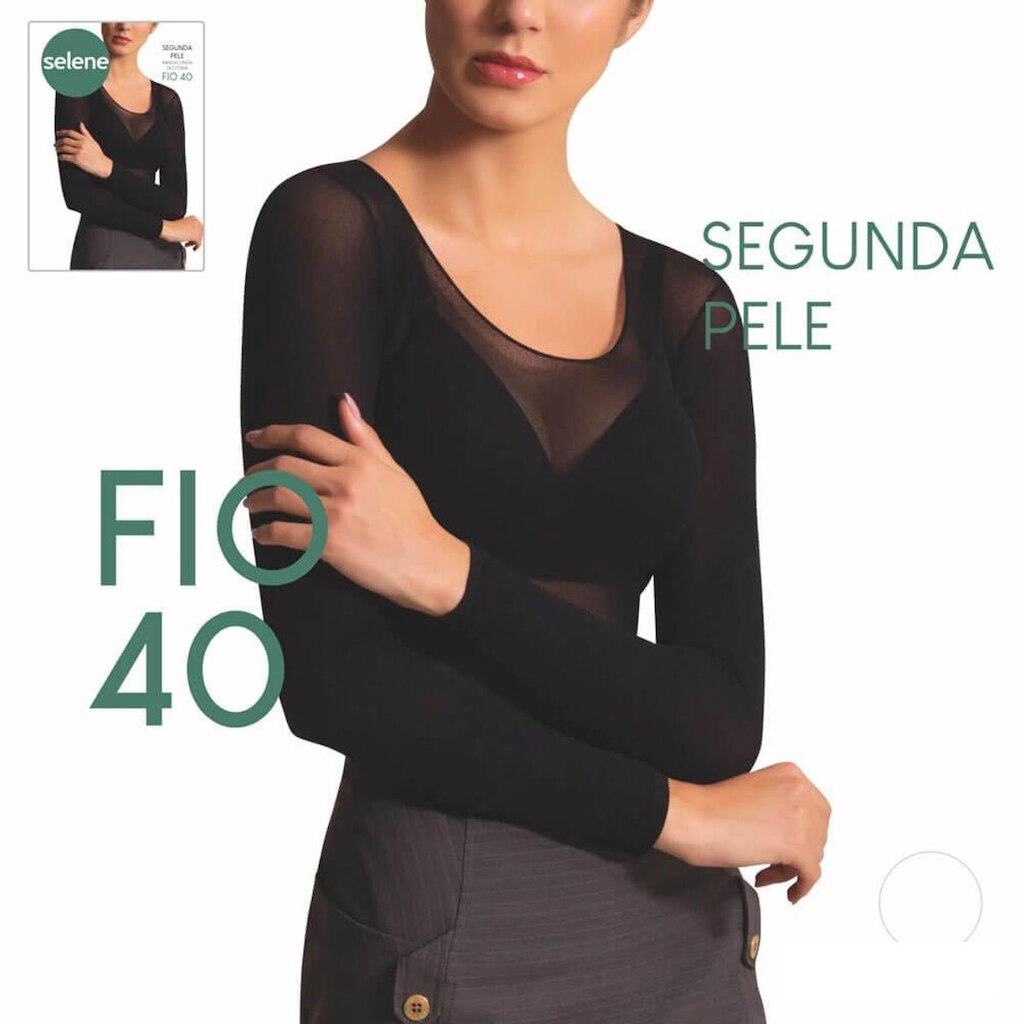 Segunda Pele Manga Longa Fio 40 Selene 9100-001 Microfibra