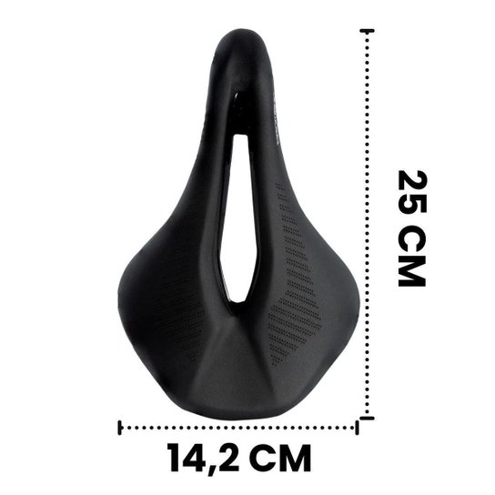 Selim bicicleta MTB vazado anti prostático Promend 142 mm