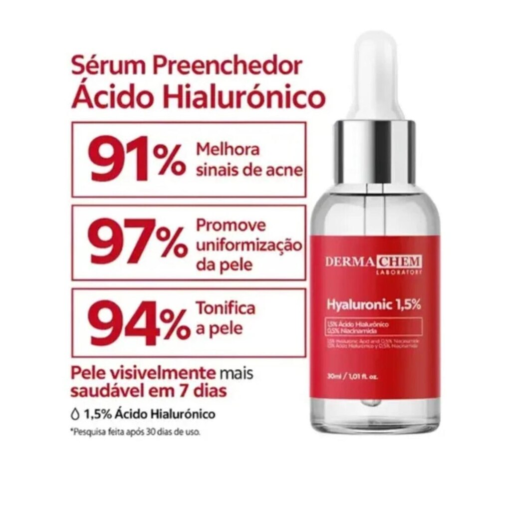 Sérum Facial 1,5% Ácido Hialurônico 30ml Dermachem