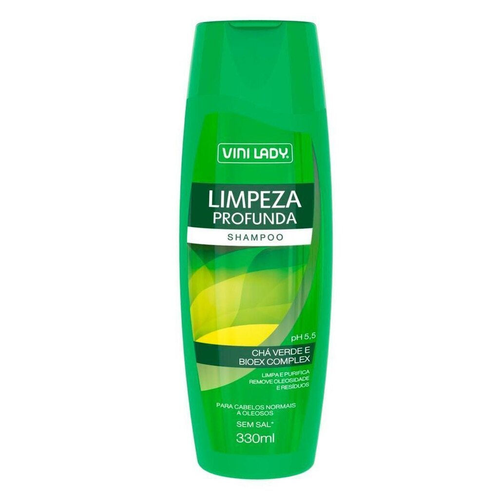 Shampoo Limpeza Profunda Chá Verde e Bioex Complex 330ml Vini Lady