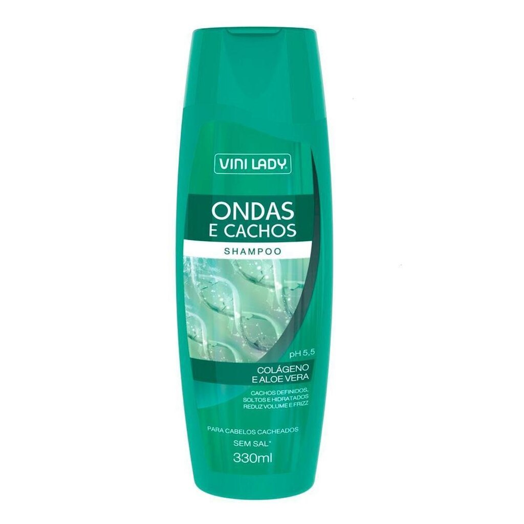 Shampoo Ondas e Cachos Colágeno e Aloe Vera 330ml Vini Lady