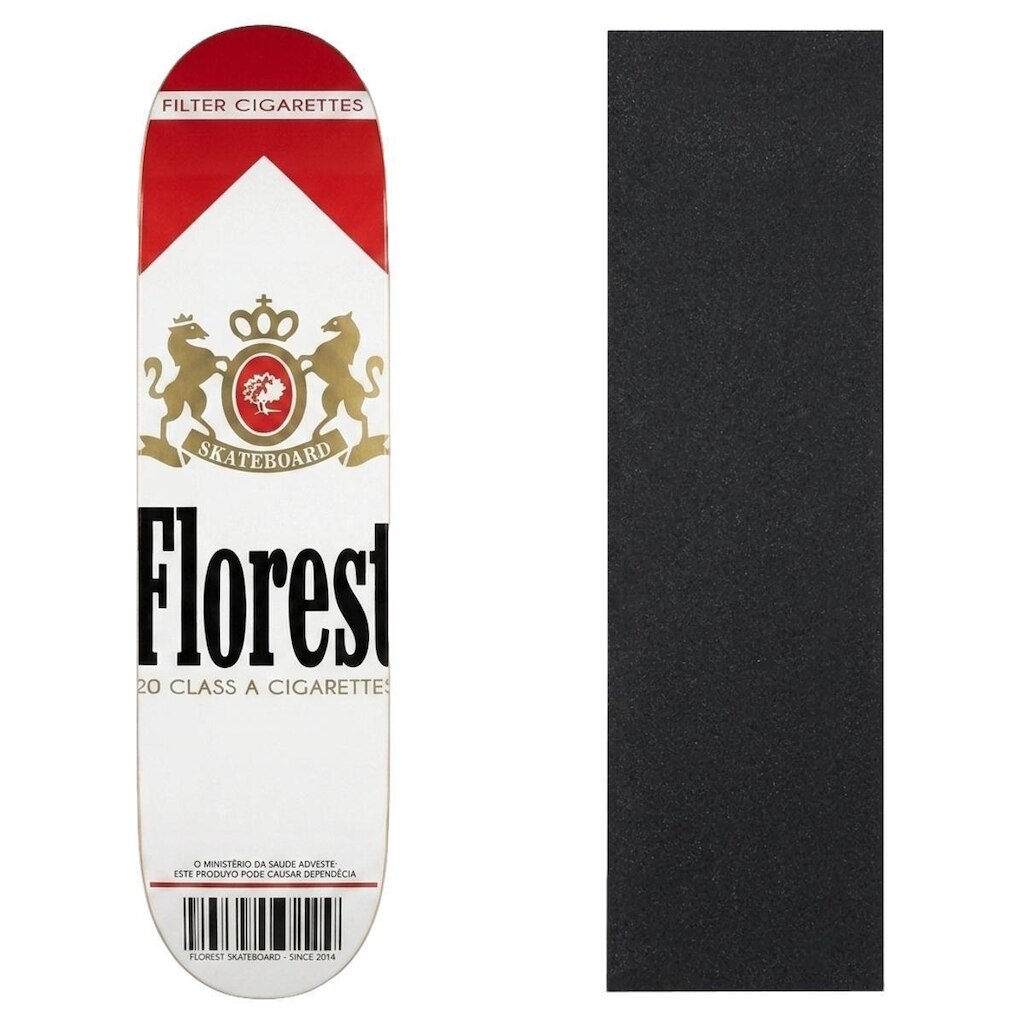 Shape Florest Skateboard 8.0 Madeira Marfim Com Lixa