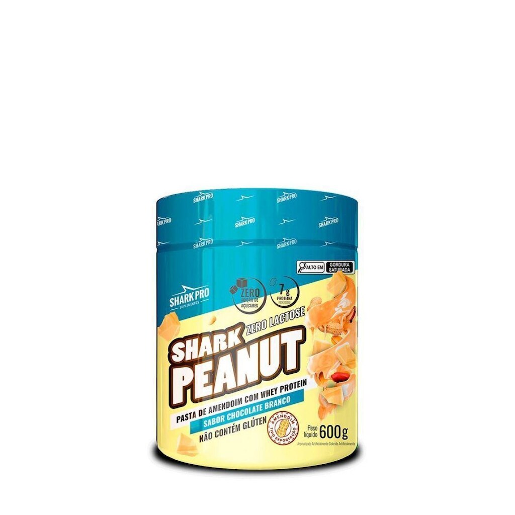 Shark Peanut Zero Lactose - 600g Chocolate Branco - Shark Pro