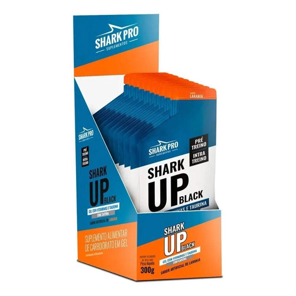Shark Up Black Gel Laranja 10 Un - Shark Pro