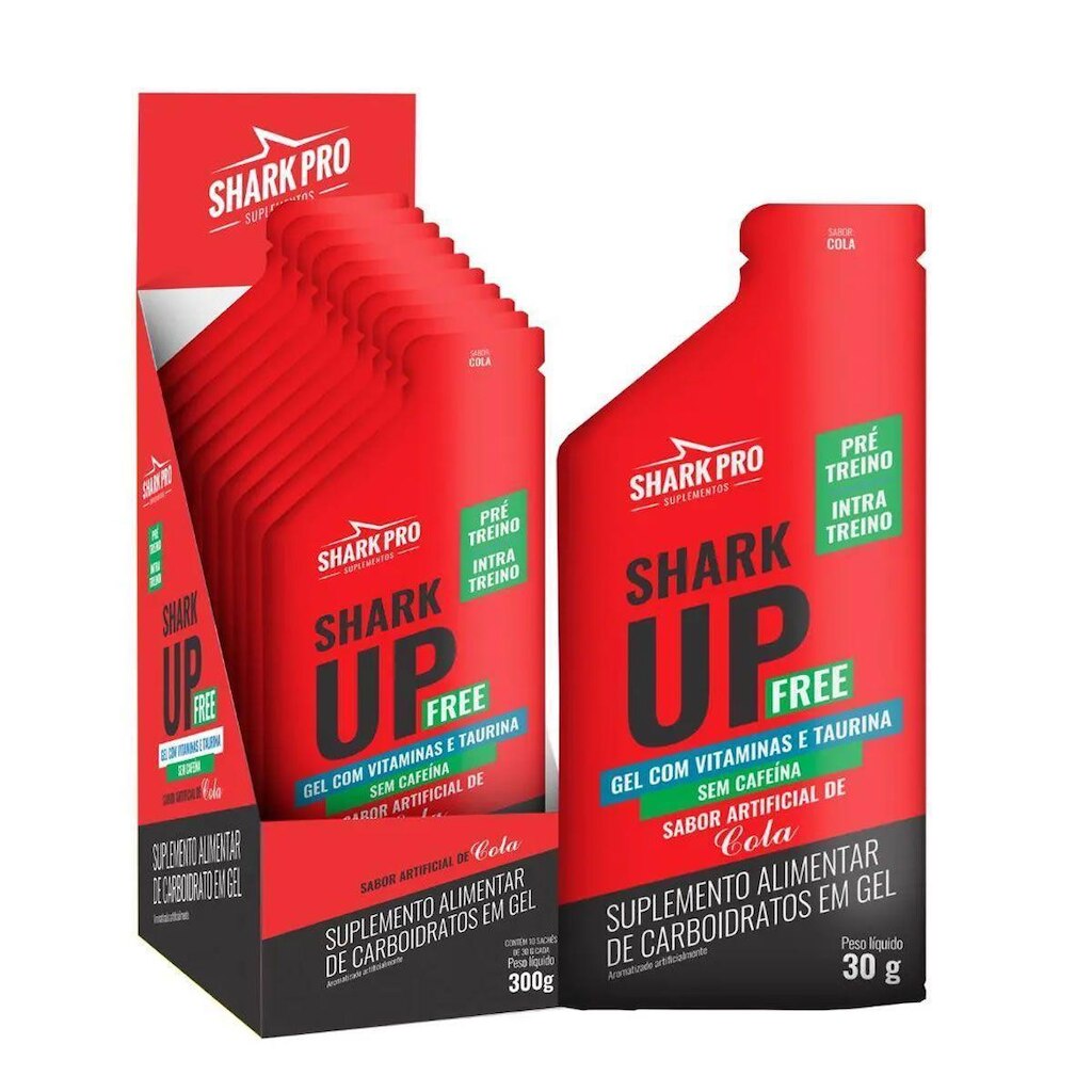 Shark Up Free - 10 Sachês 30g Cola - Shark Pro