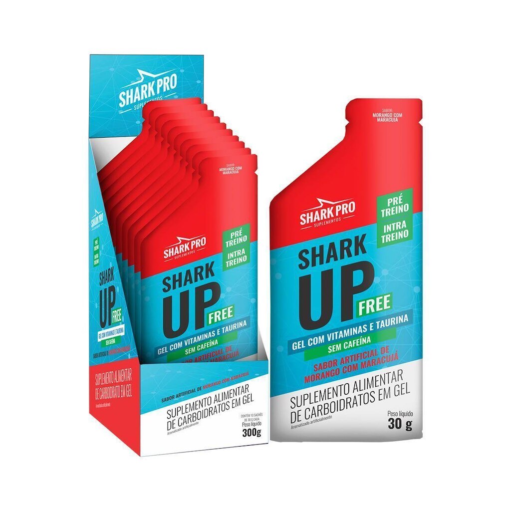 Shark-up Free - 10 Sachês 30g Morango com Maracujá - Shark Pro