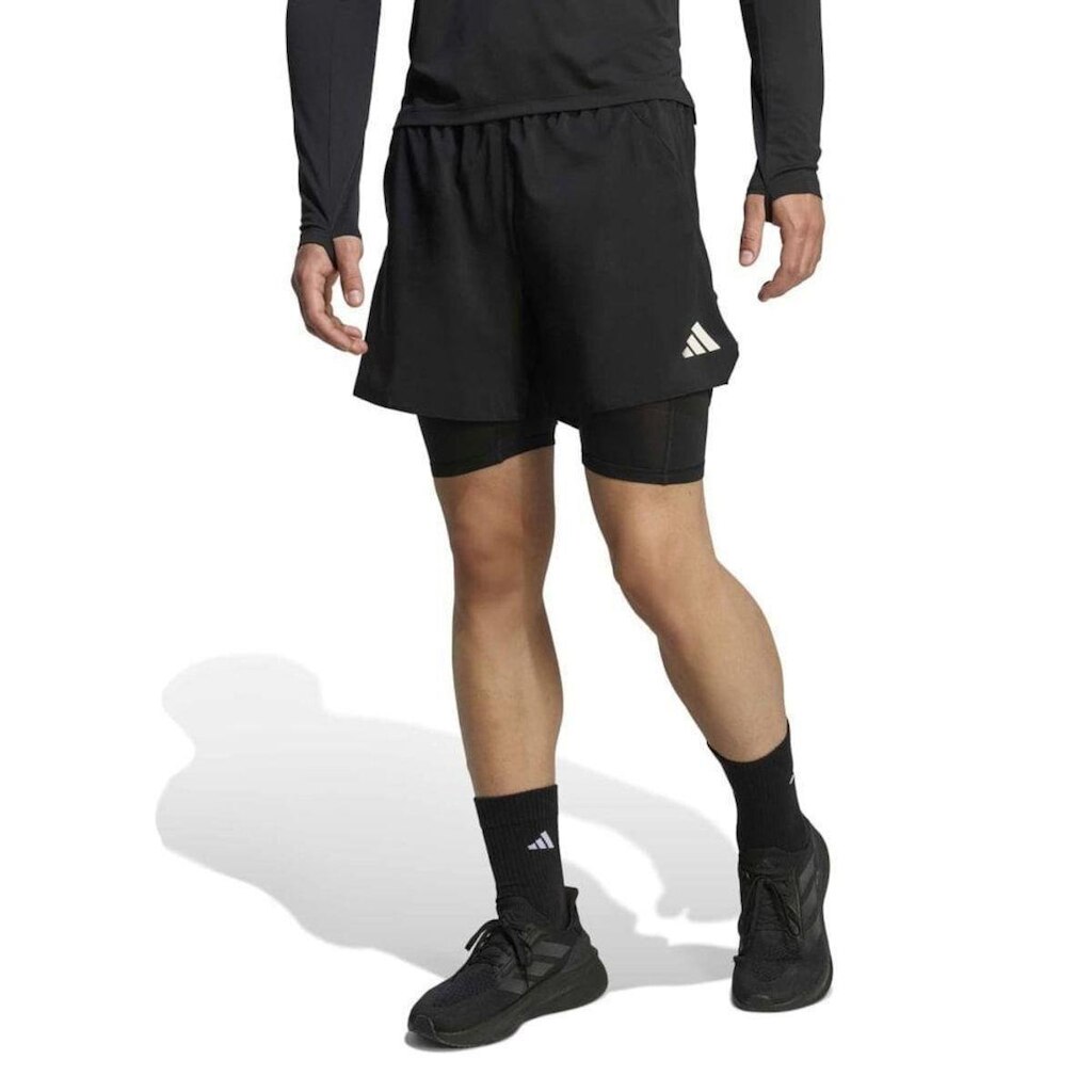 Short 2 em 1 Adidas ADI365 Masculino - Preto P