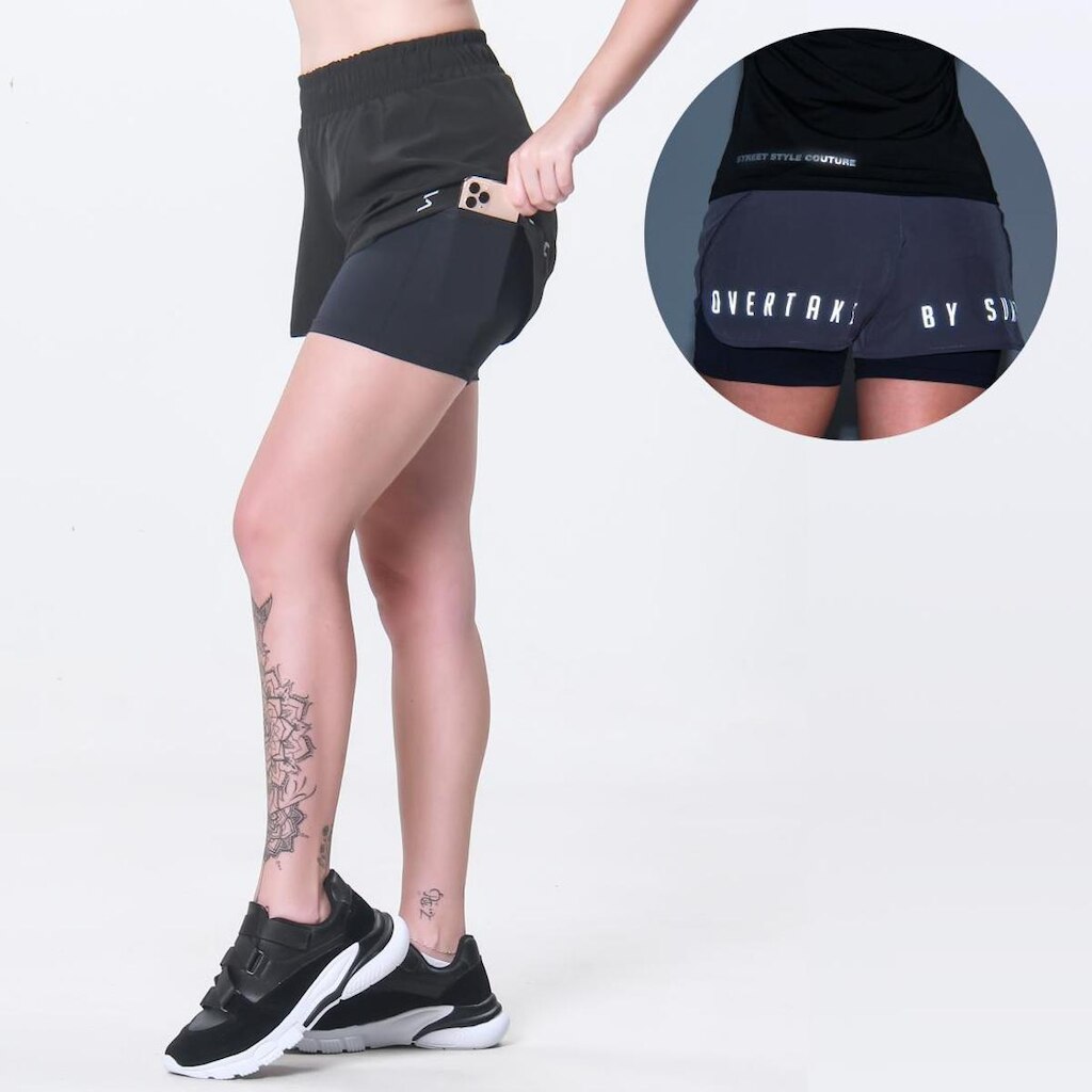 Short 2 em 1 Feminino Surty Reflect Loose