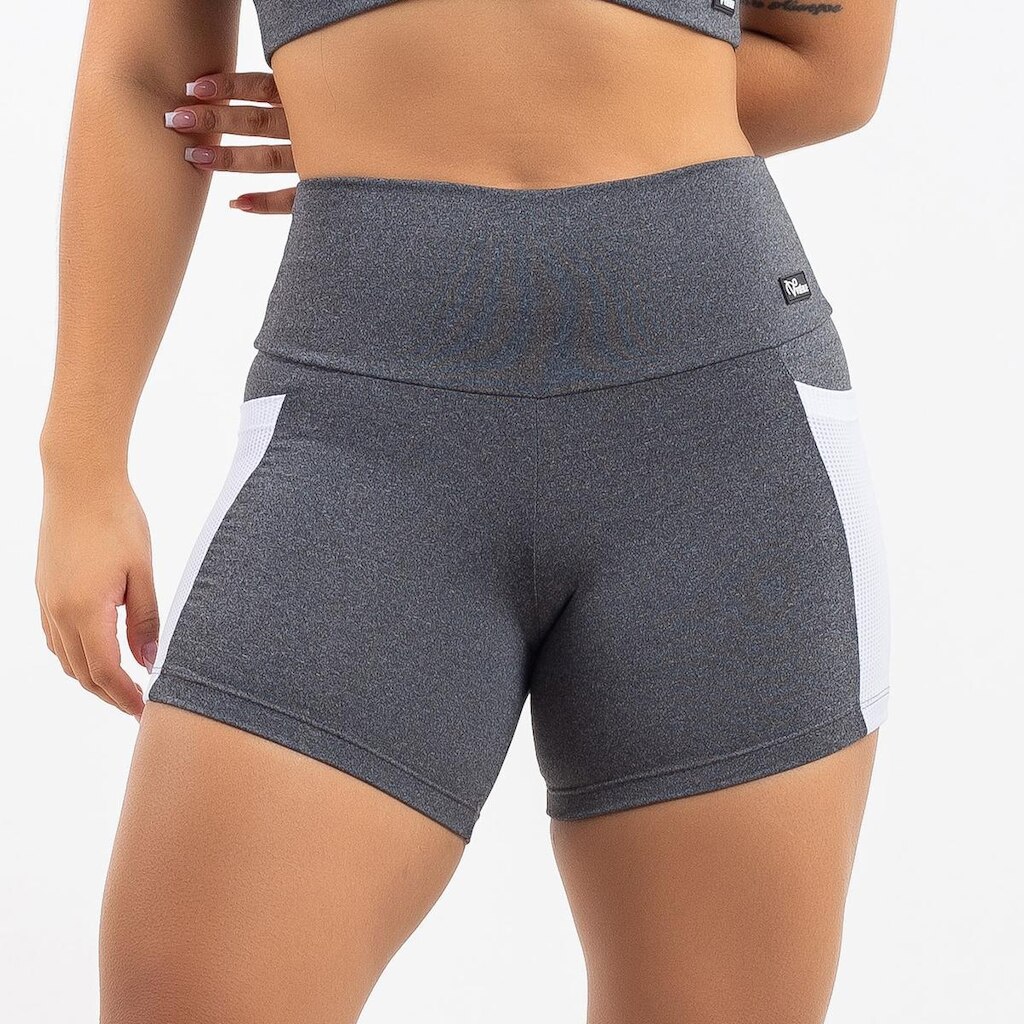 Short Academia Curto Zero Transparencia com Bolso Treino