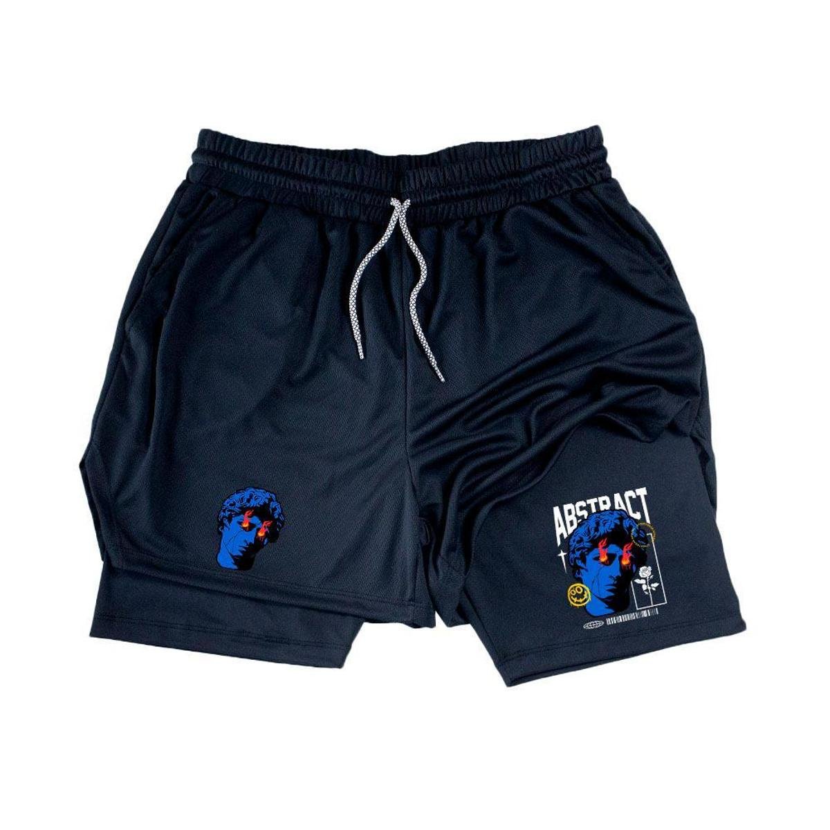 Short Academia Treino Fitness‎ Statuse Blue Abstract Street