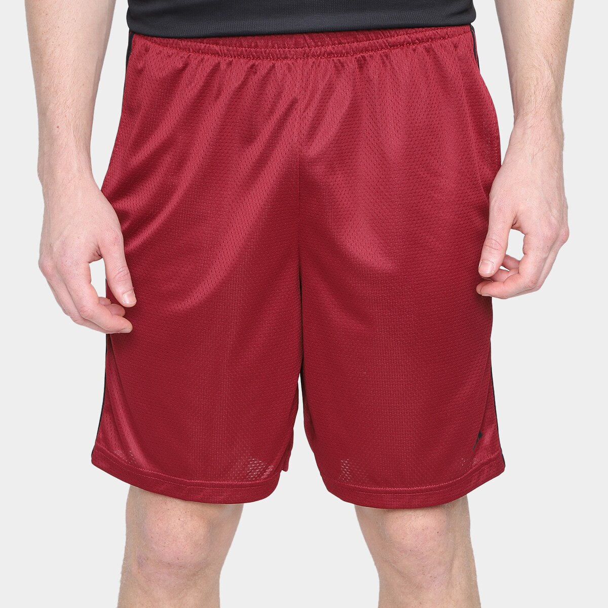 Short Adidas 3 Listras Masculino Vinho Preto