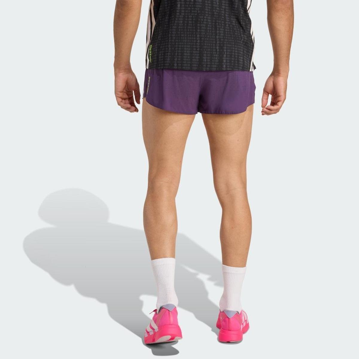 Short Adidas Adizero Running Split Masculino - Roxo+Amarelo | Netshoes