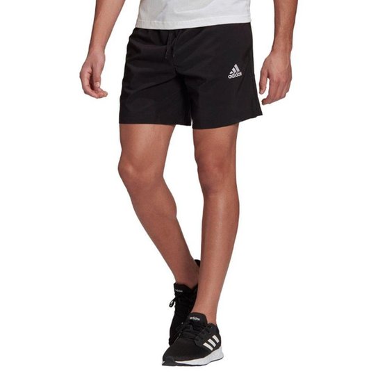 Short Adidas Aeroready Essentials Chelsea Masculi - Preto+Branco Menor preço em Short Adidas Aeroready Essentials Chelsea Masculi - Preto+Branco