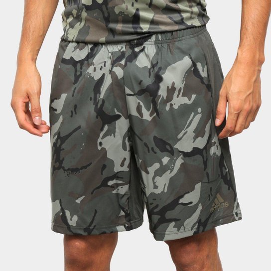 Short Adidas Design to Move Primeblue Masculino - Verde+Cinza Menor preço em Short Adidas Design to Move Primeblue Masculino - Verde+Cinza