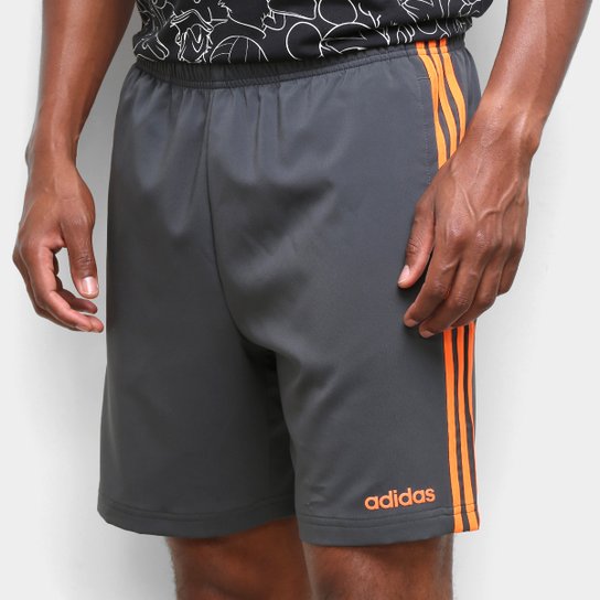 Short Adidas E 3S Chelsea Masculino - Cinza+Laranja Menor preço em Short Adidas E 3S Chelsea Masculino - Cinza+Laranja