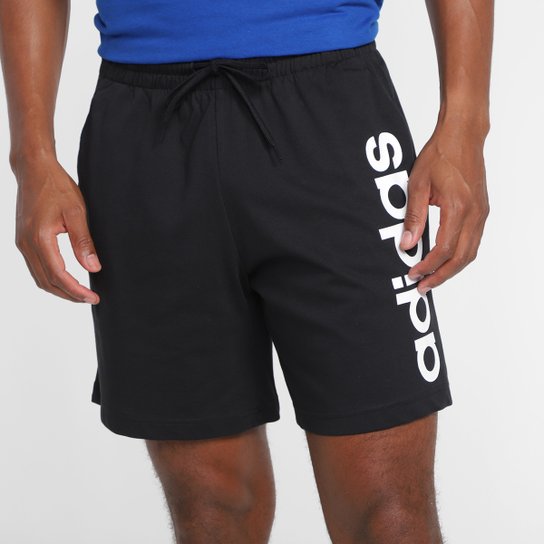 Short Adidas Logo Linear Masculino - Preto Menor preço em Short Adidas Logo Linear Masculino - Preto