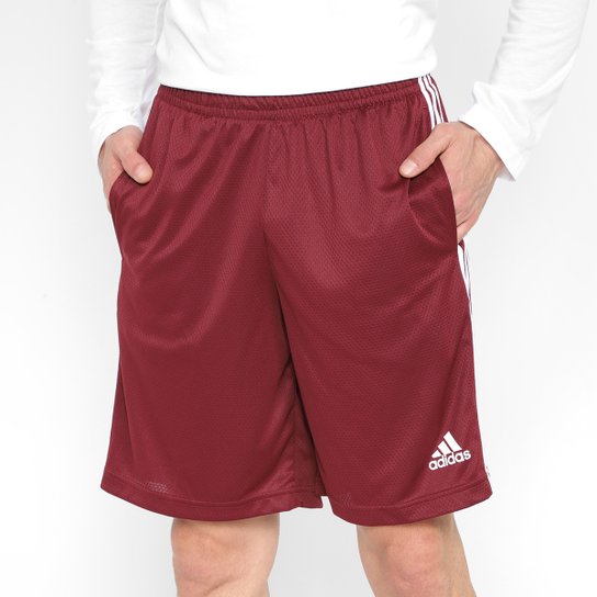 Short Adidas M 3S Masculino - Vermelho Menor preço em Short Adidas M 3S Masculino - Vermelho