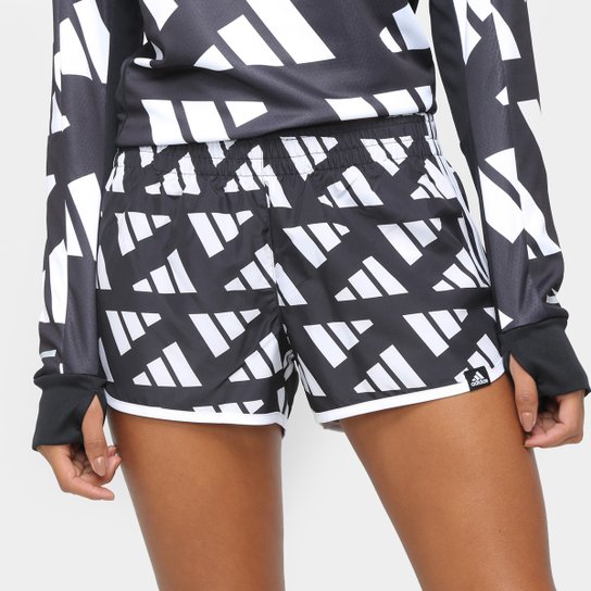 Short Adidas Marathon 20 Celeb Feminino - Branco+Preto Menor preço em Short Adidas Marathon 20 Celeb Feminino - Branco+Preto