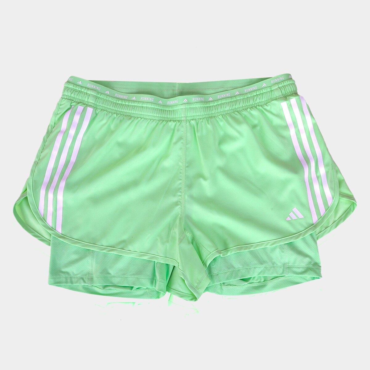 ミント Short Adidas Own The Run Excite 3 Stripes 2In1 Plus Size Feminino