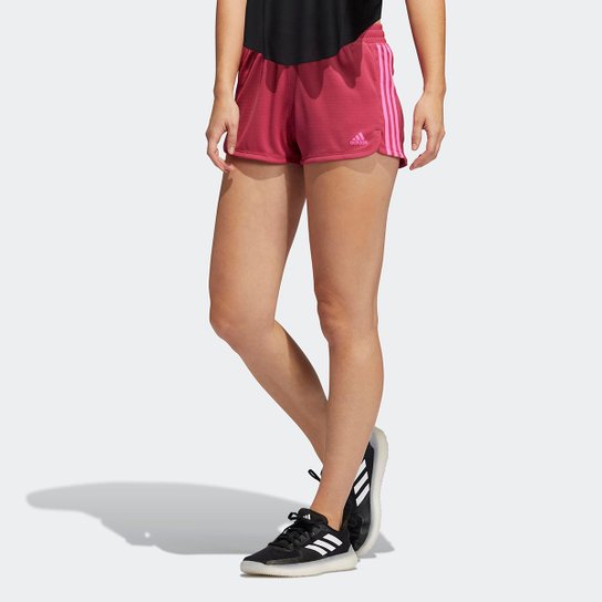 Short Adidas Pace 3 Stripes Knit Feminino - Rosa é ruim? Short Adidas Pace 3 Stripes Knit Feminino - Rosa é boa?