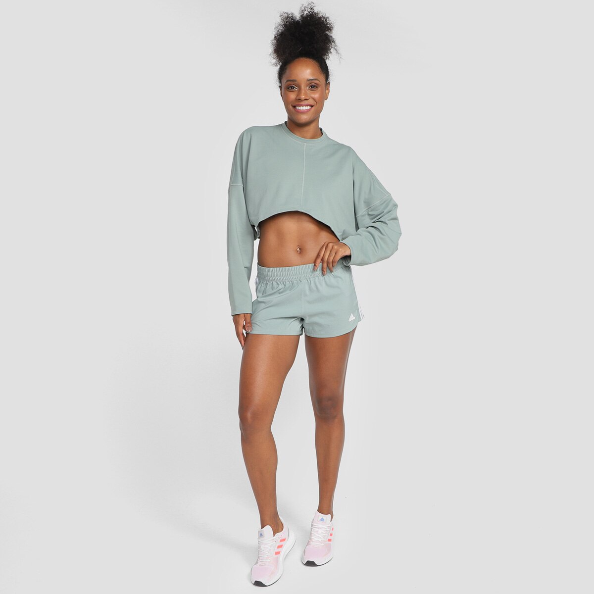 Short Adidas Pacer 3 Listras Feminino - 3
