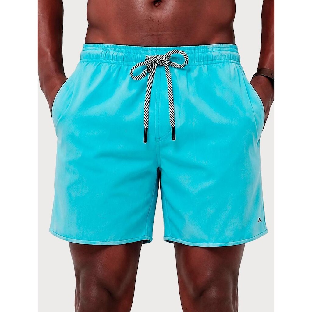 Short Aramis Masculino D'Água Elastico Logo Azul Claro