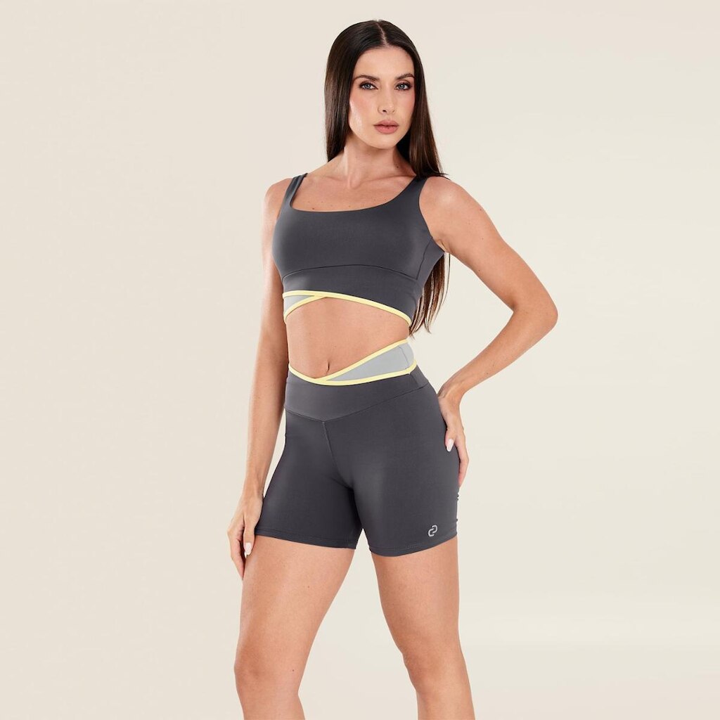 Short Balance Preto Poliamida Donna Carioca