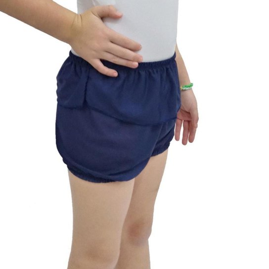 Short Ballet Aquecimento Ritmus Com Babado Jersey