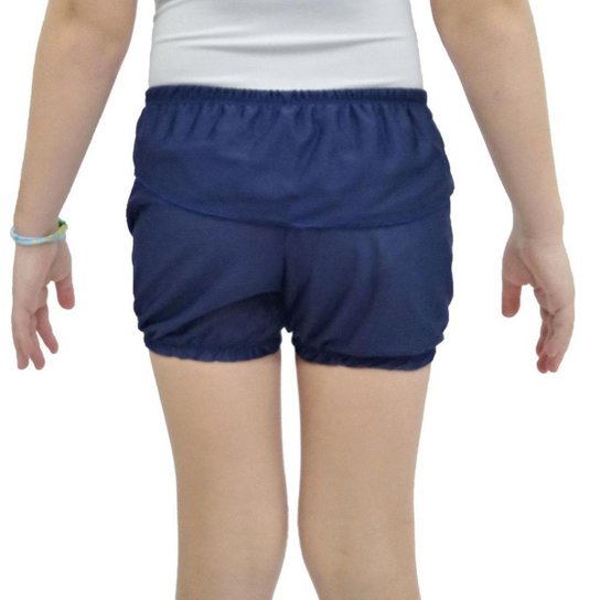 Short Ballet Aquecimento Ritmus Com Babado Jersey