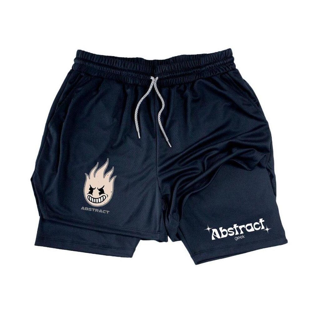 Short Bermuda 2 Em 1 Masculino Espotivo‎ Logo Abstract Mode Style Fire