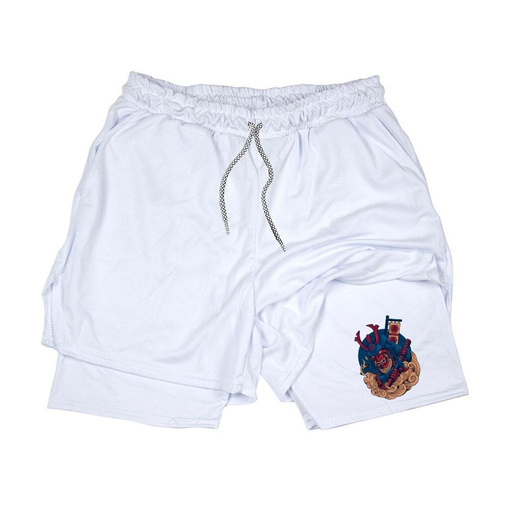Short Bermuda 2 Em 1 Masculino Espotivo‎ Samurai Tokyo Japan Abstract
