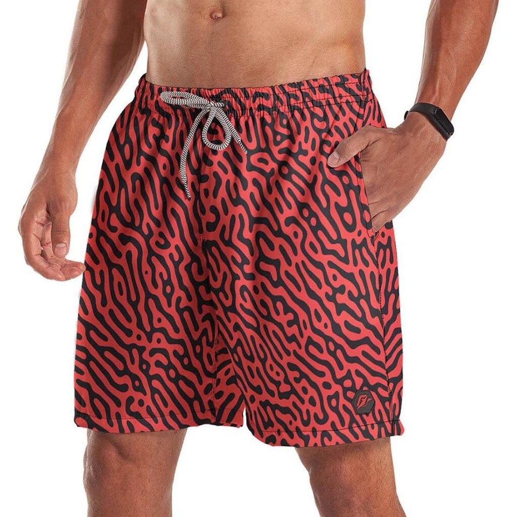Short Bermuda Animal Print Vermelho