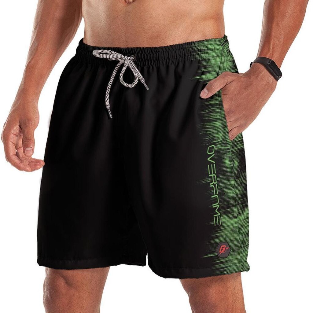 Short Bermuda OverFame Tecnodots Preto Verde