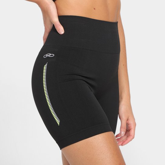 Short Biker Olympikus Knit Feminino - Preto Menor preço em Short Biker Olympikus Knit Feminino - Preto