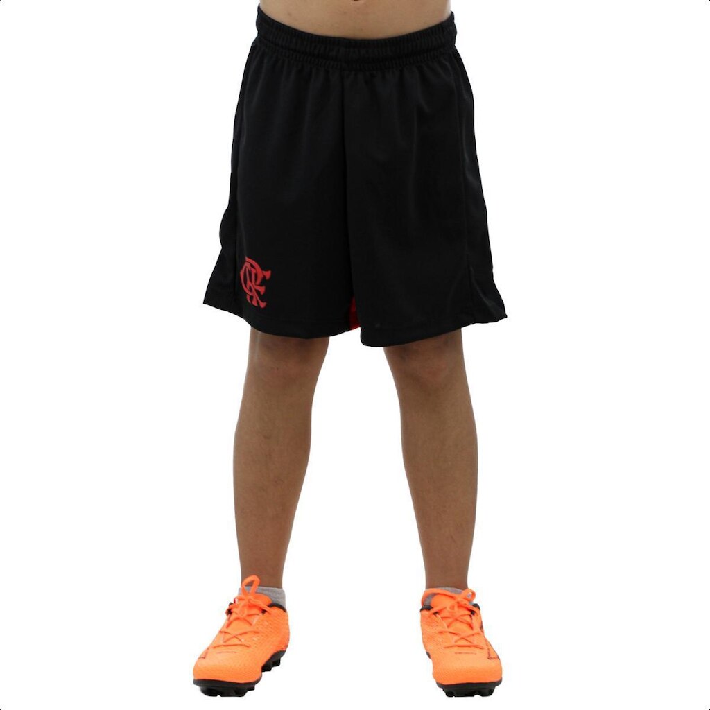 Short Braziline Flamengo Method Preto e Vermelho - Infantil