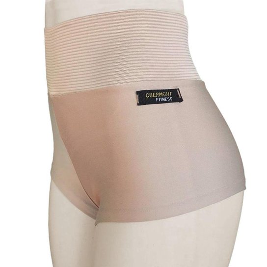 Short Cinta Modelador com Elástico de Alta Compressão Calcinha Boxer Chermont - Bege Menor preço em Short Cinta Modelador com Elástico de Alta Compressão Calcinha Boxer Chermont - Bege