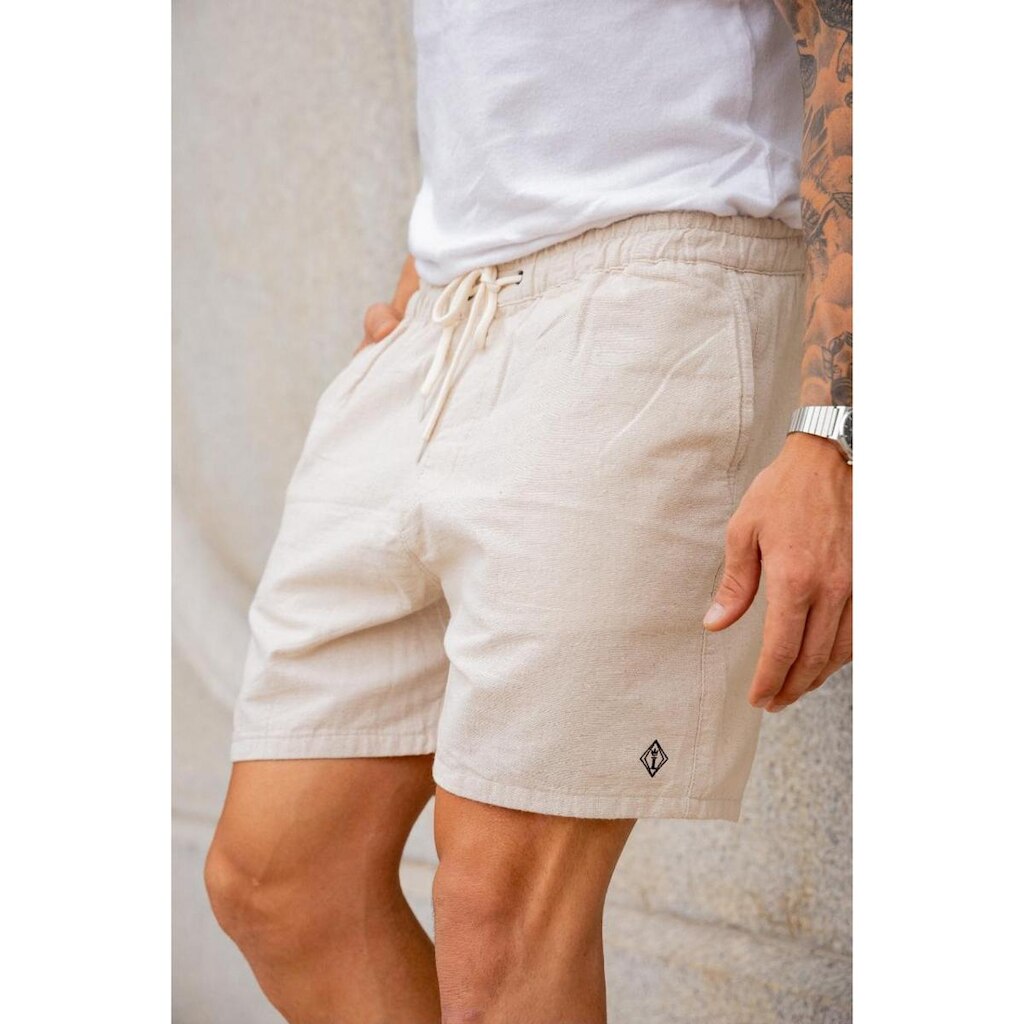 Short Curto Masculino Bermuda Linho Alfaiataria Slim Fit